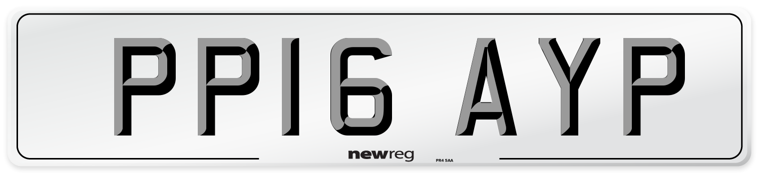PP16 AYP Number Plate from New Reg